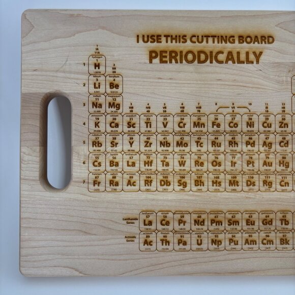Wood Cutting Board Engraved Periodic Table STEM Teacher Scientist Chemist - Picture 7 of 7